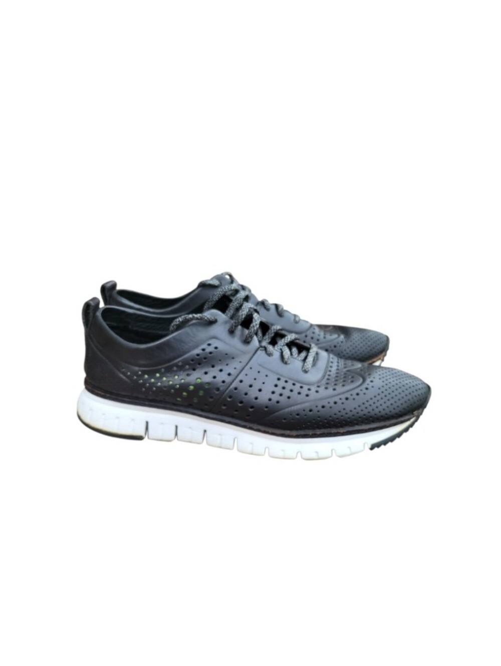 Cole Haan Zerogrand Leather Laser Cut Black Casual Sneaker Loafer Shoe Men 11.5